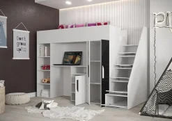 PARTY 14 Lit superposé 247/165/120 (blanc/blanc/turquoise)><noscript><img width=