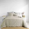 Douceur D'Intérieur PARURE 3 P. 240 x 220 CM COTON LAVE UNI 57 FILS LINETTE LIN - 220x240cm - Lin* Parure De Lit
