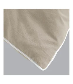 Douceur D'Intérieur PARURE 3 P. 240 x 220 CM COTON LAVE UNI 57 FILS LINETTE LIN - 220x240cm - Lin* Parure De Lit