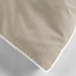 Douceur D'Intérieur PARURE 3 P. 240 x 220 CM COTON LAVE UNI 57 FILS LINETTE LIN - 220x240cm - Lin* Parure De Lit