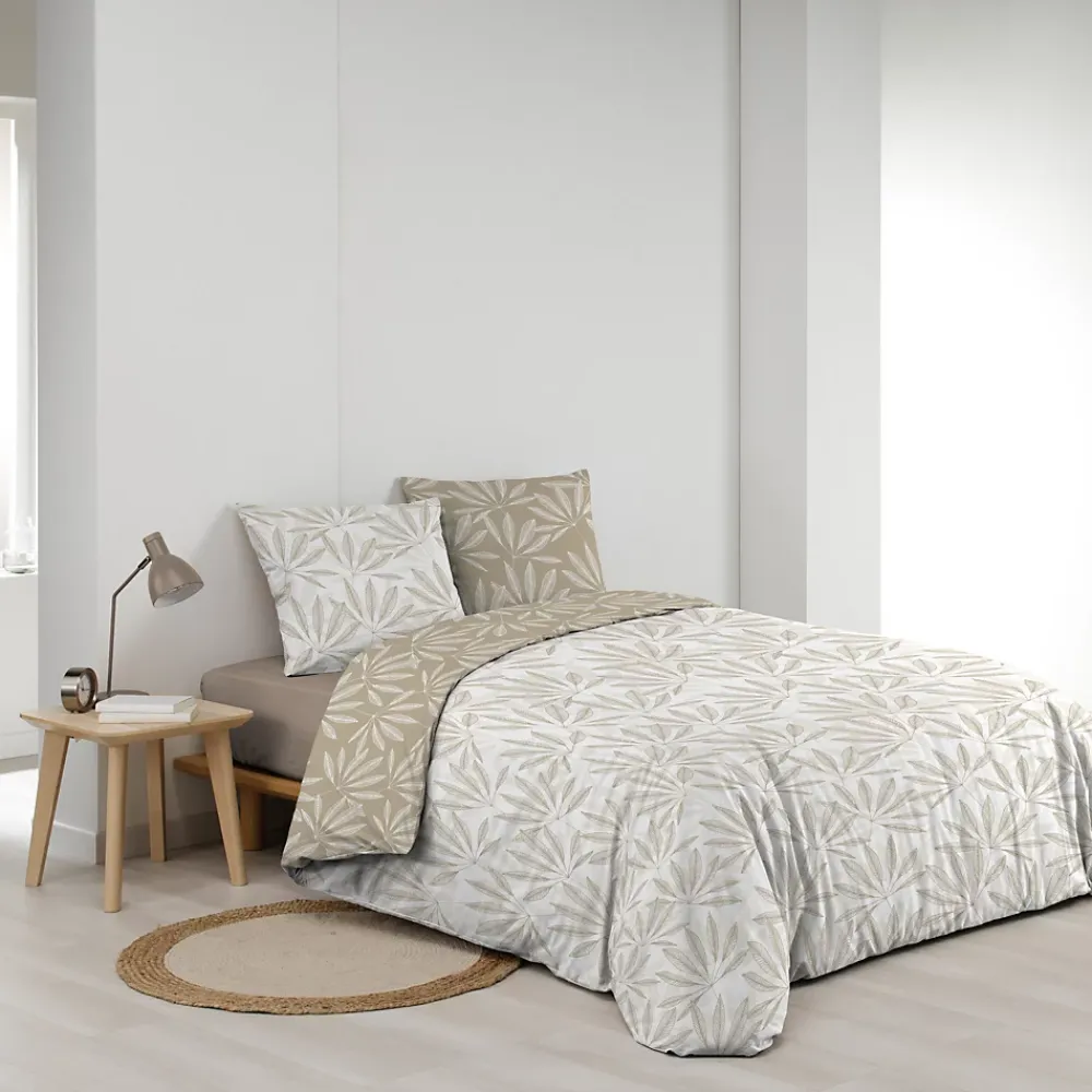 Douceur D'Intérieur Parure 3 pièces 220x240cm 57 fils réversible "Malia" - 220x240cm - Blanc* Housse De Couette