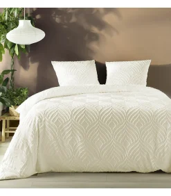 Parure 3 pièces 240x260cm tufté ivoire - 240x260cm - Ivoire>Douceur D'Intérieur Best