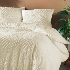 Parure 3 pièces 240x260cm tufté ivoire - 240x260cm - Ivoire><noscript><img width=