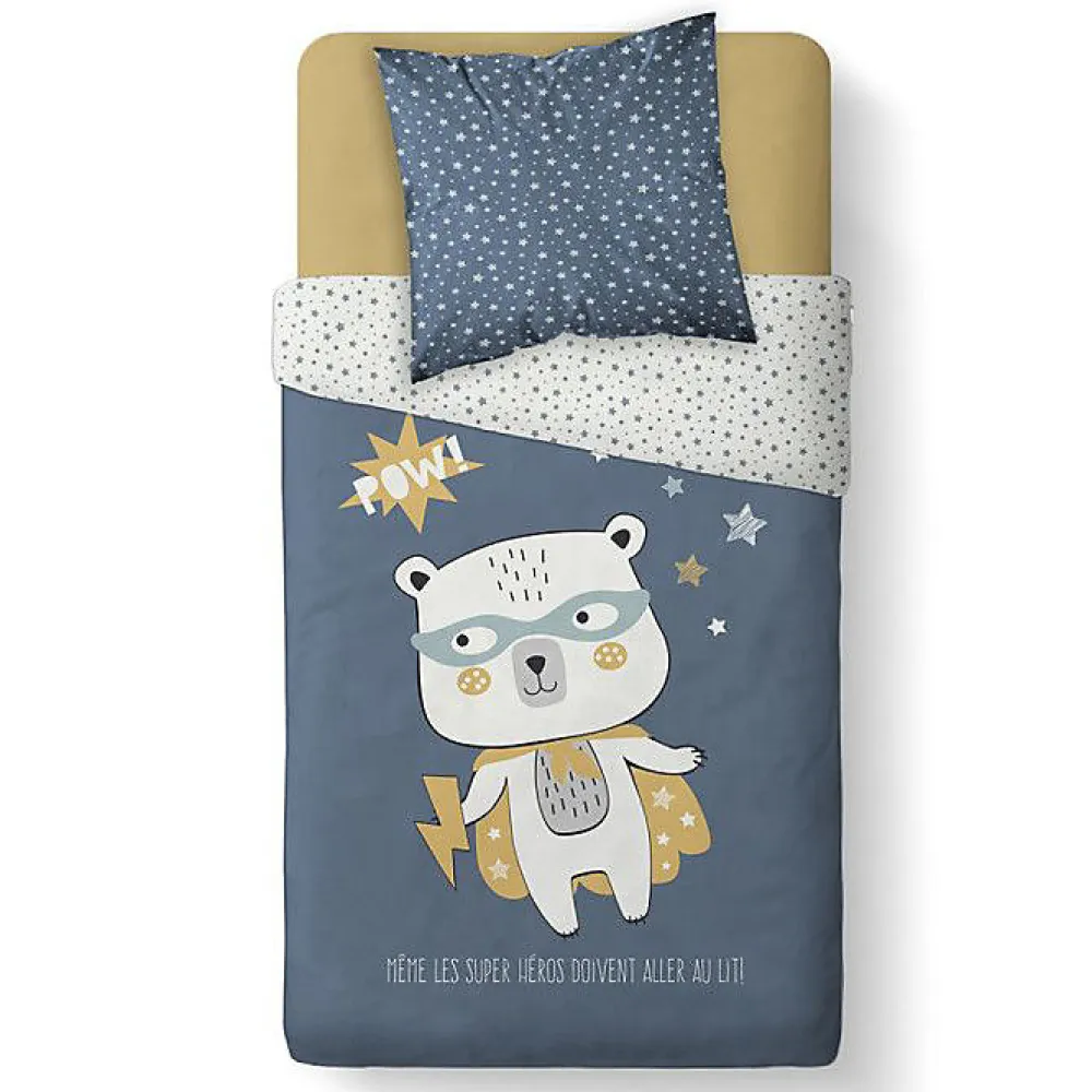 Today Parure de couette 140 x 200 "Super Héros" Réversible 100% Coton / 57 Fils/cm²* Parure De Lit