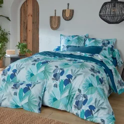 Tradilinge Parure de couette au style tahitien (260x240 cm - Bleu)* Parure De Lit