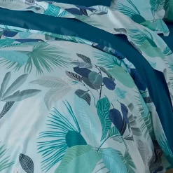 Tradilinge Parure de couette au style tahitien (260x240 cm - Bleu)* Parure De Lit