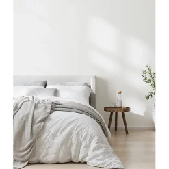 Parure de couette "Drift" pur coton teint lavé 57 fils/cm² toutes dimensions - Blanc - Parure de couette 240 x 220 cm + 2 Taies d'>Sleep Retreat New