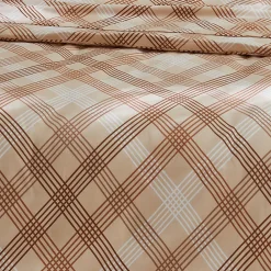 Parure de couette en flanelle au look graphique (260x240 cm - Beige foncé)><noscript><img width=