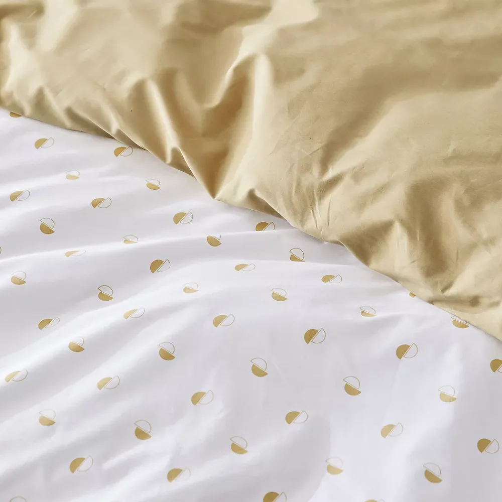 Tradilinge Parure de couette en percale de coton au style géométrique (200x200 cm - Beige)* Parure De Lit