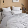 Parure de couette en percale de coton au style géométrique (200x200 cm - Gris clair)>Tradilinge Clearance
