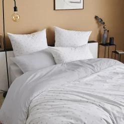 Parure de couette en percale de coton au style géométrique (200x200 cm - Gris clair)>Tradilinge Clearance