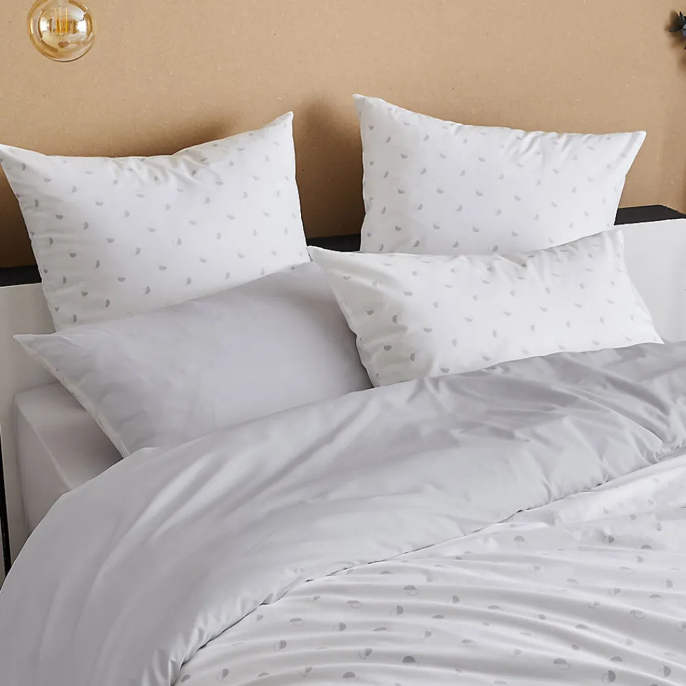 Parure de couette en percale de coton au style géométrique (200x200 cm - Gris clair)>Tradilinge Clearance