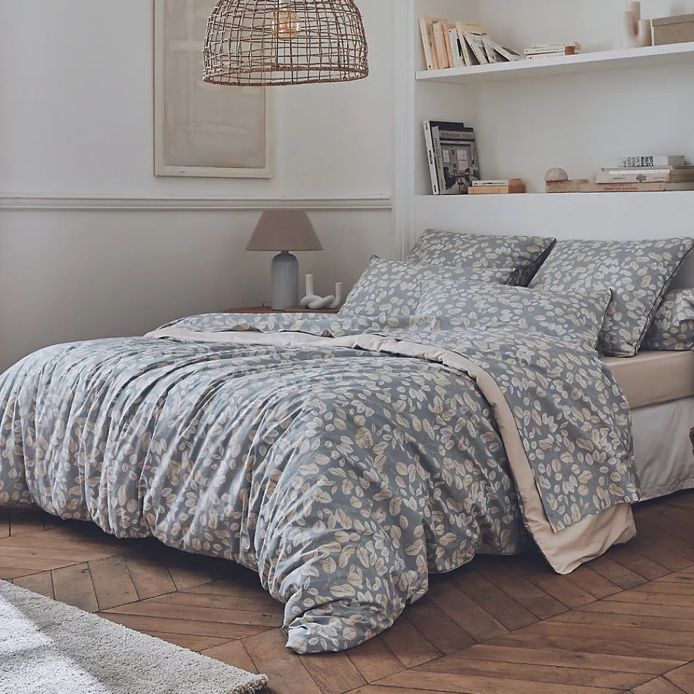 Parure de couette en percale au style cocooning (240x220 cm - Gris)>Tradilinge Online