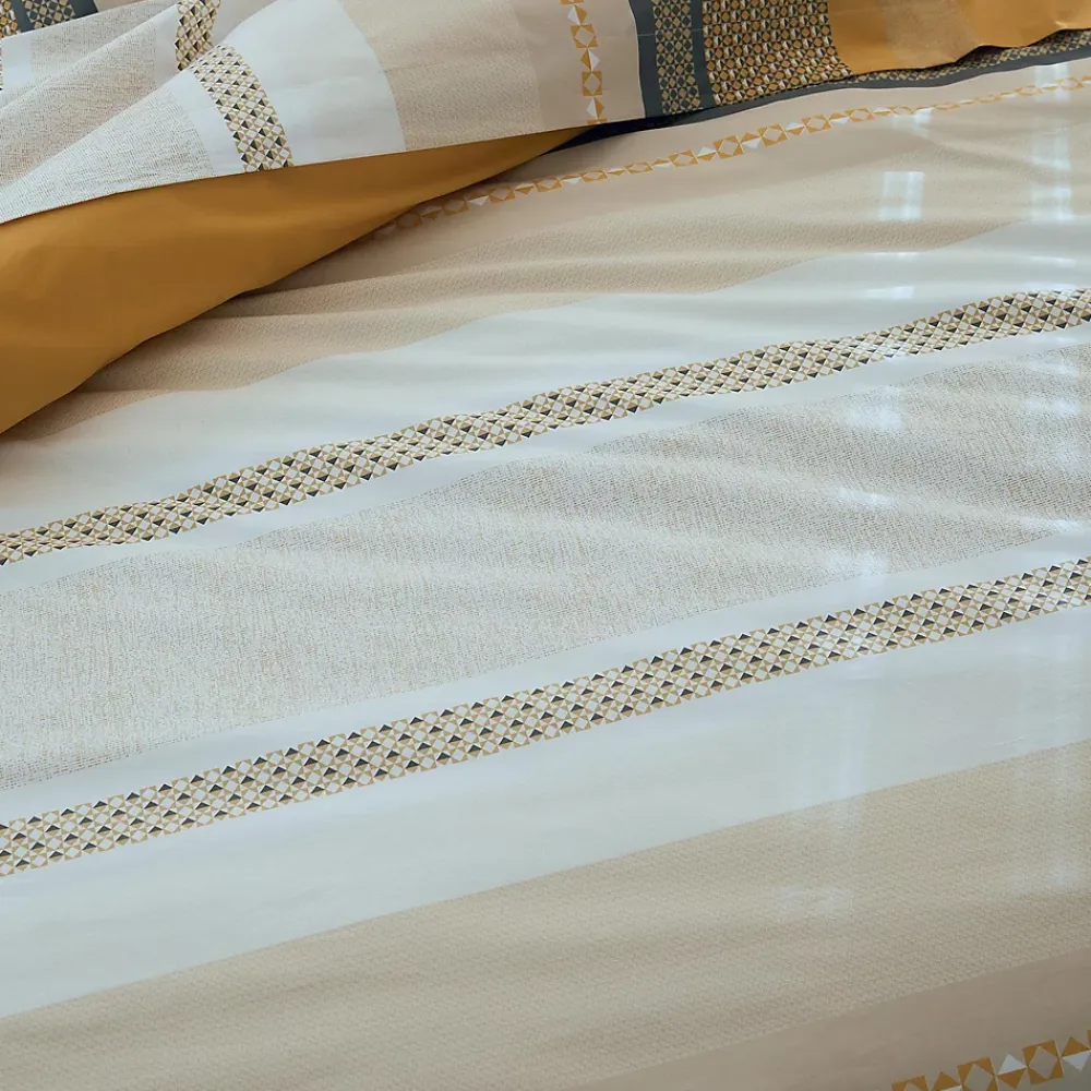 Tradilinge Parure de couette en percale de coton au style ethnique chic (240x220 cm - Jaune)* Parure De Lit