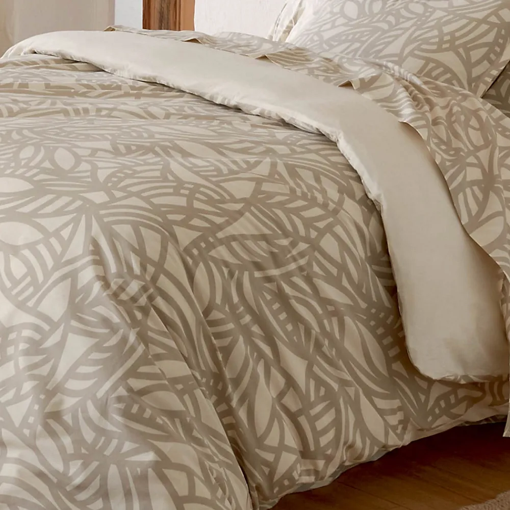 Parure de couette imprimée graphique (140x200 cm - Beige)>Tradilinge Sale