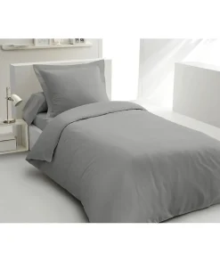 Lovely Home PARURE DE COUETTE - 140x200 cm - 100% COTON - GRIS CLAIR* Parure De Lit