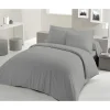 PARURE DE COUETTE - 220x240 cm - 100% COTON - GRIS CLAIR>Lovely Home Discount