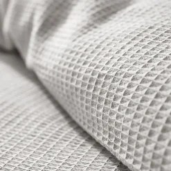 Parure de couette "Nid d'abeille" 140 x 200 pour lit 1 place - Nid d'abeille Perle>Coton Pur Online