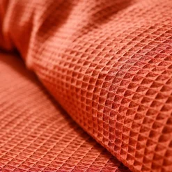 Parure de couette "Nid d'abeille" 260 x 240 pour lit 2 Places "King Size" 160 à 180 cm - Nid d'abeille Terracotta>Coton Pur Hot
