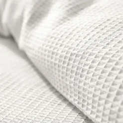 Parure de couette "Nid d'abeille" 260 x 240 pour lit 2 Places "King Size" 160 à 180 cm - Nid d'abeille Neige>Coton Pur Online