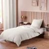 Coton Pur Parure de couette "Noah" Gaze de Coton 140 x 200 pour lit 1 place - Noah Neige* Housse De Couette