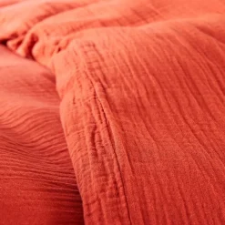 Coton Pur Parure de couette "Noah" Gaze de Coton 140 x 200 pour lit 1 place - Noah Terracotta* Housse De Couette