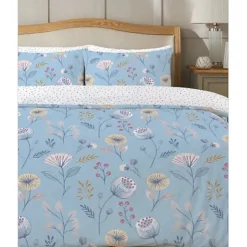 Parure de couette "Olia" toutes dimensions 100% Coton / 57 Fils/cm² - Olia Bleu - Parure de couette 260 x 240 cm + 2 Taies d'oreil>Copenhagen Home Clearance