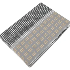Parure de drap 3 pièces : drap 240x300 cm taies 65x65 cm 100% flanelle de coton JULES gris/jaune>Linnea Sale