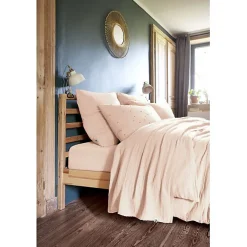 Parure de draps 4 pièces & 5 pièces "Gaïa" Gaze de Coton - Gaïa Guimauve - Parure de draps 4 pièces (1 Drap plat 240 x 300 + 1 Dra>L'Effet Papillon