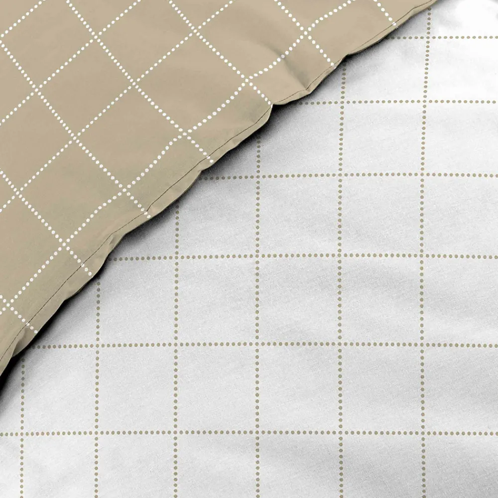 Parure de Lit 100% Coton Cadria Naturel Certifiée OekoTEX 200 x 140 cm>Douceur D'Intérieur Best