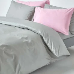 Parure de lit 100% coton égyptien 200 fils gris acier, 240x220cm -><noscript><img width=