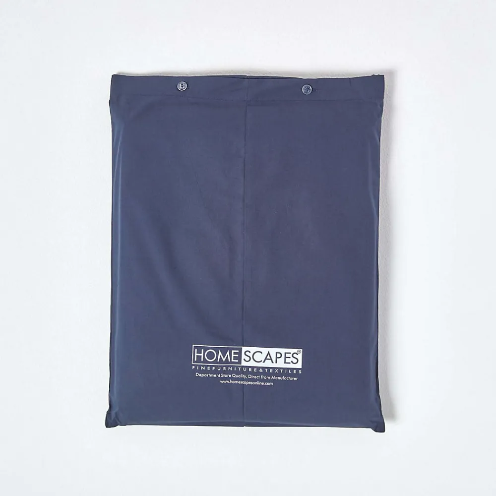 Parure de lit 100% coton égyptien 200 fils bleu marine, 200x200cm ->Homescapes Sale