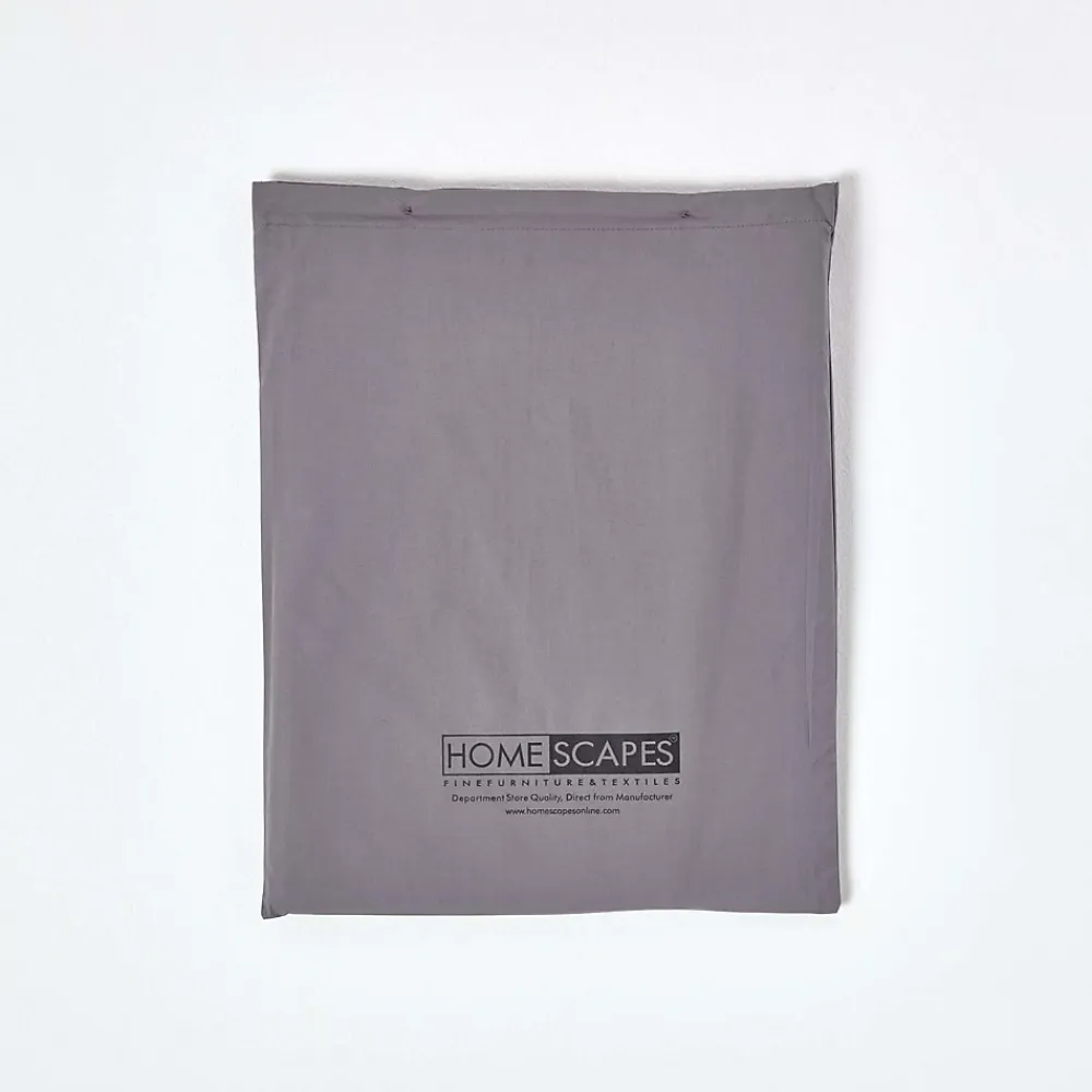 Homescapes Parure de lit 100% coton égyptien 200 fils gris foncé, 240x220cm -* Parure De Lit