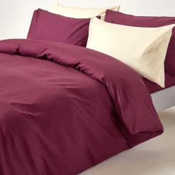 Homescapes Parure de lit 100% coton égyptien 200 fils bordeaux, 230x220cm -* Parure De Lit
