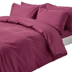 Homescapes Parure de lit 100% coton égyptien 200 fils bordeaux, 230x220cm -* Parure De Lit