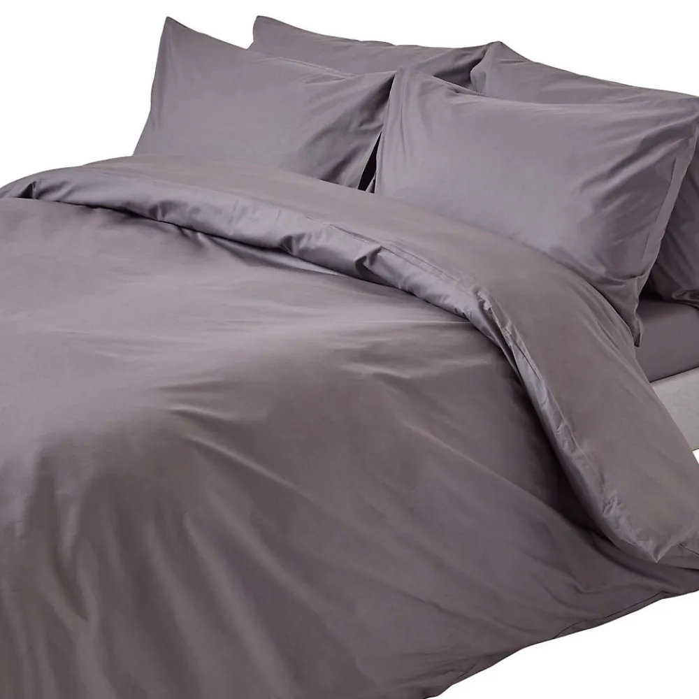 Parure de lit 100% coton égyptien 200 fils gris foncé, 230x220cm ->Homescapes Discount