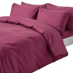 Parure de lit 100% coton égyptien 200 fils bordeaux, 260x220cm ->Homescapes Best