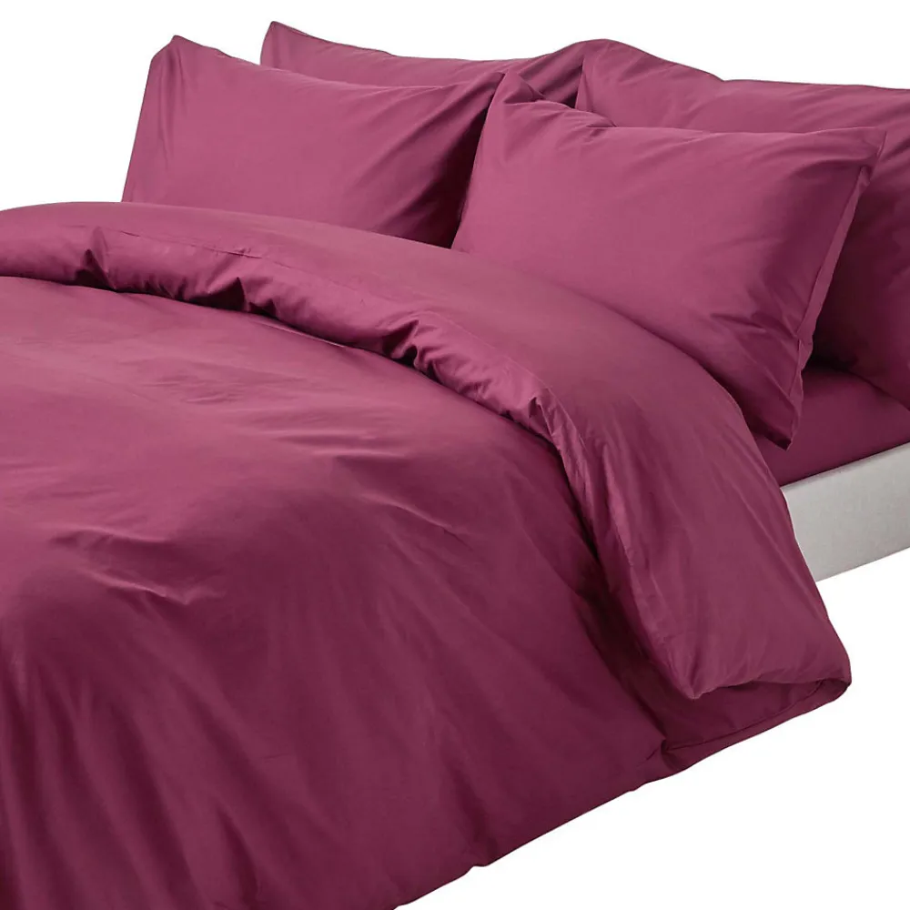 Parure de lit 100% coton égyptien 200 fils bordeaux, 260x220cm ->Homescapes Best