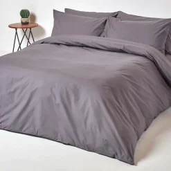 Parure de lit 100% coton égyptien 200 fils gris foncé, 135x200cm ->Homescapes Hot