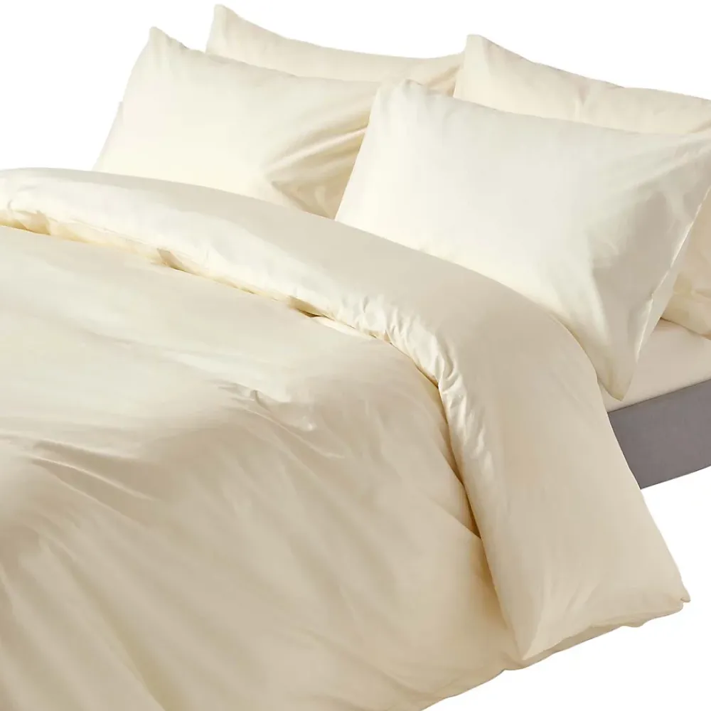 Homescapes Parure de lit 100% coton égyptien 200 fils ivoire, 230x220cm -* Parure De Lit