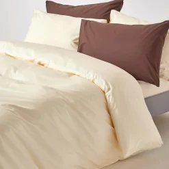 Homescapes Parure de lit 100% coton égyptien 200 fils ivoire, 230x220cm -* Parure De Lit