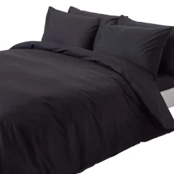 Parure de lit 100% coton égyptien 200 fils noir, 260x220cm ->Homescapes Discount