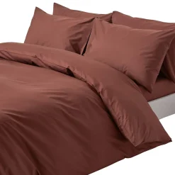 Parure de lit 100% coton égyptien 200 fils marron chocolat, 135x200cm ->Homescapes Best