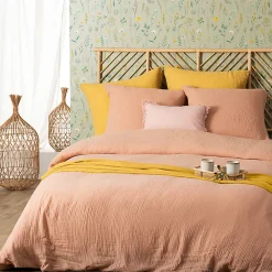 Atmosphera Créateur D'Intérieur Parure de lit - gaze de coton - rose - 240x220 cm - Atmosphera* Parure De Lit