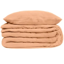 Parure de lit - gaze de coton - rose - 260x240 cm - Atmosphera>Atmosphera Créateur D'Intérieur Clearance