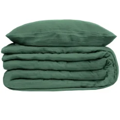 Parure de lit - gaze de coton - vert céladon - 260x240 cm - Atmosphera>Atmosphera Créateur D'Intérieur New