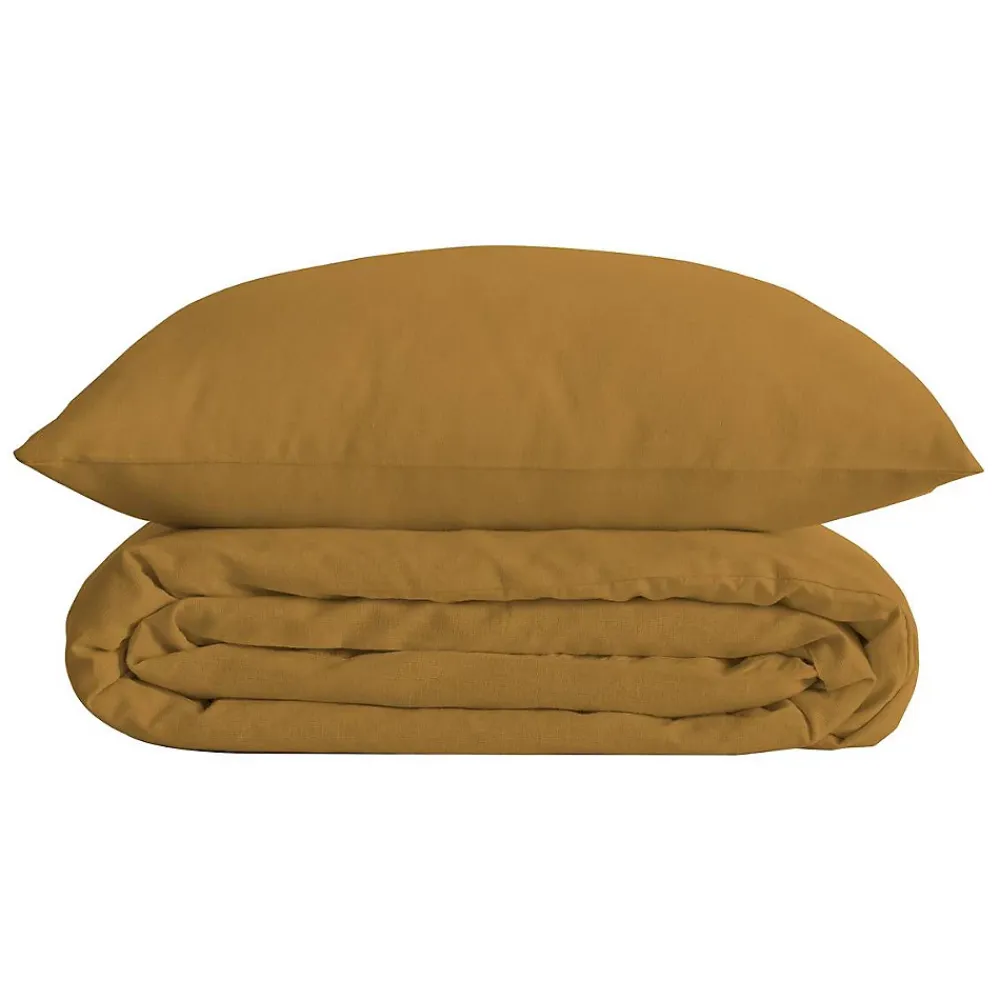 Atmosphera Créateur D'Intérieur Parure de lit - percale - jaune ocre - 260x240 cm - Atmosphera* Parure De Lit