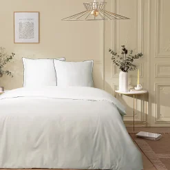 Parure de lit 2 personnes en satin de coton unie 240x220cm>Future Home Clearance
