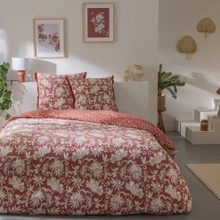 Parure de lit 2 personnes floral à franges en coton 240x220cm>Future Home New