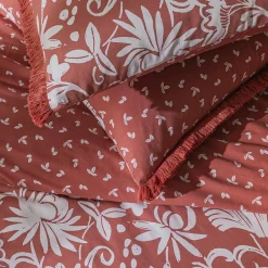 Parure de lit 2 personnes floral à franges en coton 240x220cm>Future Home New